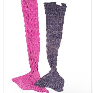 Pink and Purple Mermaid Tail Blankets